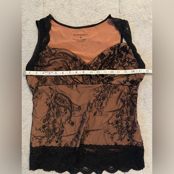 Hillard & Hanson Black & Cinnamon Sleeveless Bustier Style Tank Top - Picture 13 of 13